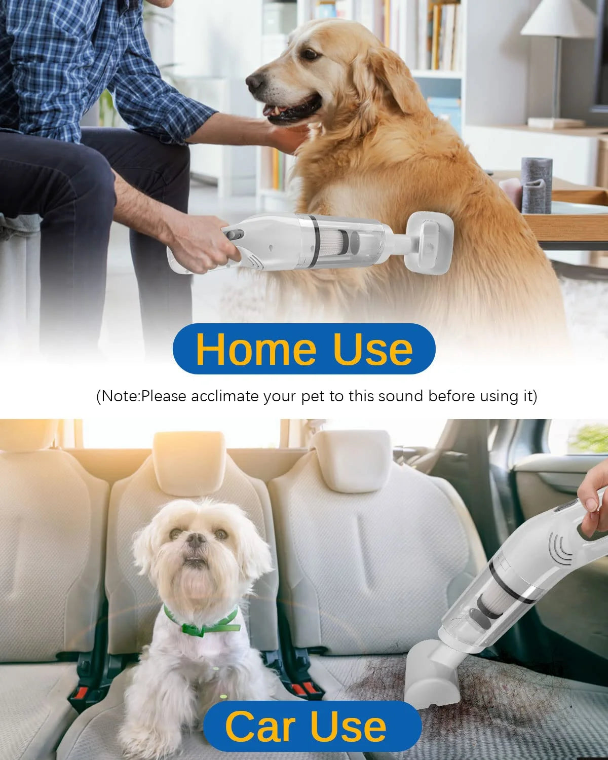 5-in-1 Wireless Pet Hair Vacuum & Grooming Brush - Low Noise Shed & Groom Solution for Cats and Dogs