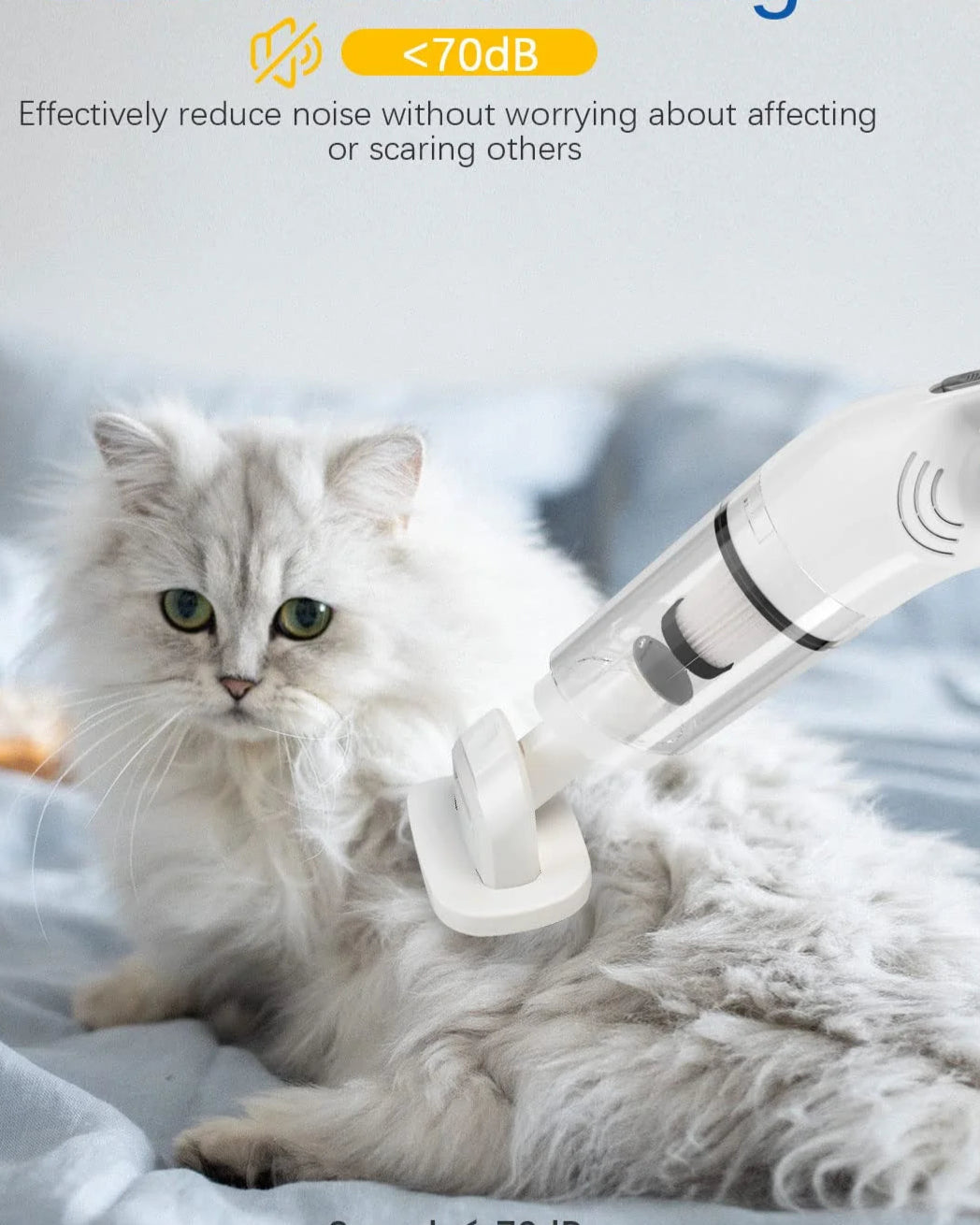 5-in-1 Wireless Pet Hair Vacuum & Grooming Brush - Low Noise Shed & Groom Solution for Cats and Dogs
