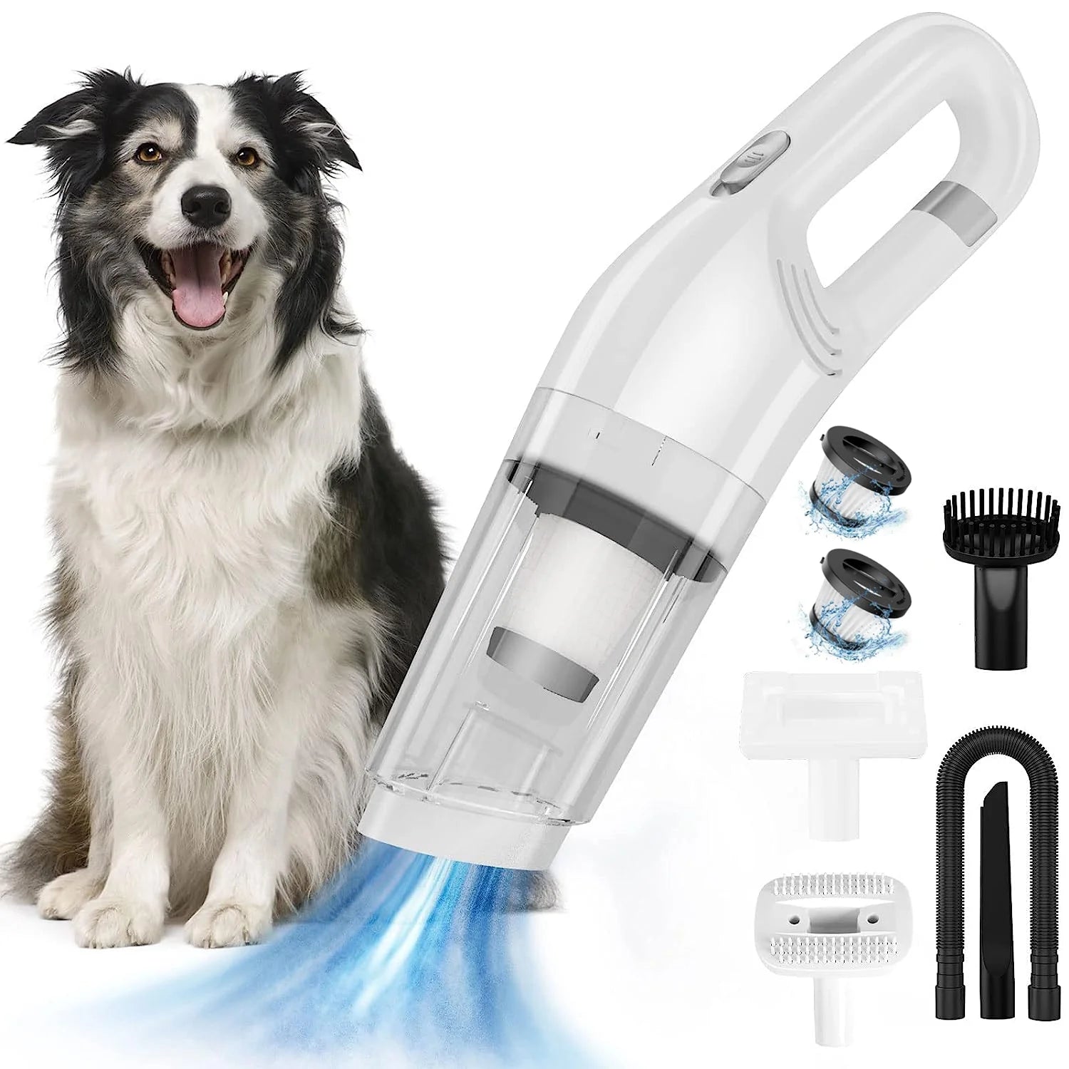 5-in-1 Wireless Pet Hair Vacuum & Grooming Brush - Low Noise Shed & Groom Solution for Cats and Dogs